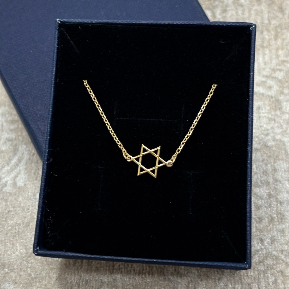 Brand New 14K Gold Plated Sterling Silver Star of David Bracelet Jewish Dainty
